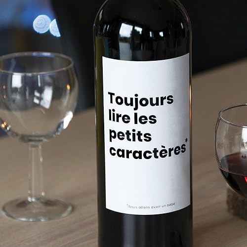 Étiquette autocollante pour bouteille de vin, Idée annonce grossesse originale, Nous allons avoir un bébé, Je suis enceinte (Caractères Bébé) - Nail Gallerys