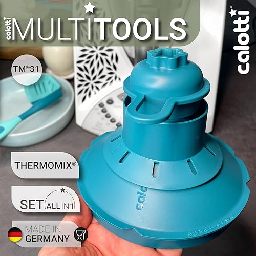 Calotti® Multitools pour Thermomix TM6 et TM5 - entonnoir, réducteur d'espace de mélange, cheminée vapeur, protection anti-éclaboussures, fleur de pâte, couvercle, portionneur, emporte-pièce - Nail Gallerys