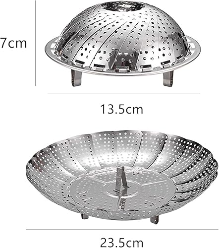 CAM2 Cuiseur vapeur, cuiseur à légumes, panier vapeur en acier inoxydable, panier vapeur pliable pour fruits et légumes, casseroles et différentes cuisines - Nail Gallerys