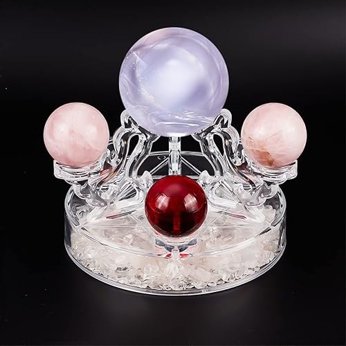 AHANDMAKER Porte-Sphère en Acrylique, Présentoir de Boule de Cristal Transparent Organisateur de Support de Boule de Sphère Présentoir de Sphère pour 7 pièces Boules Pierre Collection de Bureau - Nail Gallerys