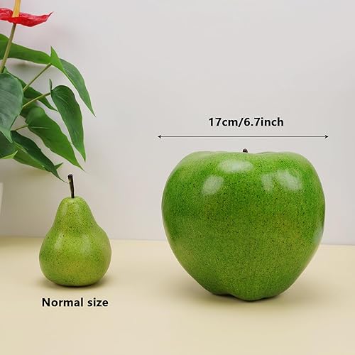 Gresorth 1pc Artificielles Grande Taille Sombre Rouge Pomme Faux Fruit Réaliste Décoration pour Maison Cuisine Table Fête Christmas Afficher - 16 cm - Nail Gallerys