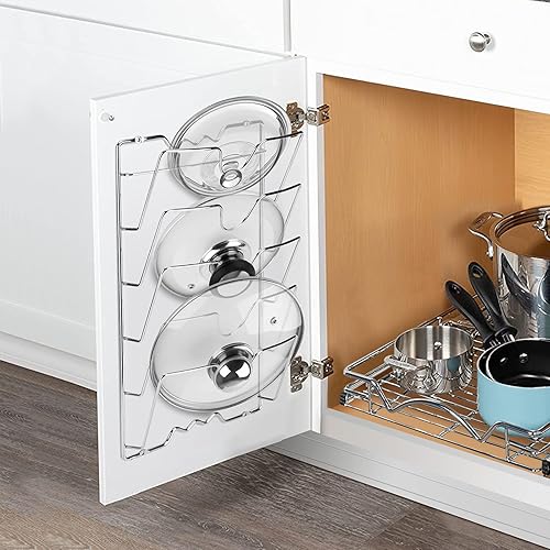 Cocoarm Support de couvercle de casserole, empilable, 5 couvercles de casserole, pour montage dans les portes d'armoire, Cocoarmgka941f6dp - Nail Gallerys