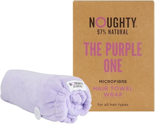 Noughty Serviette en microfibre 97% naturelle, absorbe rapidement l'humidité, réduit la casse, combat les frisottis, violet - Nail Gallerys