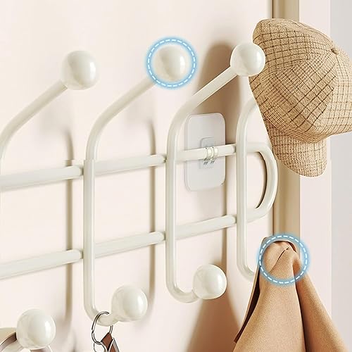 Piuytrew Patère en Bois Boule Murale Porte-Manteau en métal avec 10 Crochets colorés Porte-Manteau Plusieurs Couleurs au Choix,3 - Nail Gallerys