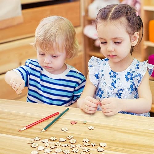 Plstod Décoration Bois Naturel 150 Pièces Embellissements Fleurs Papillons Feuilles pour Décorations de Mariage Décorations pour Arbres de Noël Scrapbooking Artisanat de Bricolage Décorer - Nail Gallerys