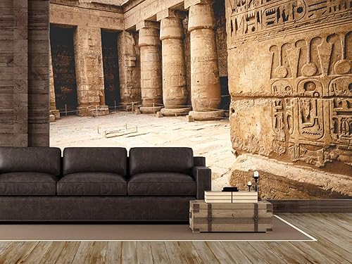 OEDIM Stickers muraux Photo Image | Temple de Médinet Habou Egypte | De 350 x 250 cm | Sticker Vinyle Adhésif Autocollant Fond Mural | - Nail Gallerys