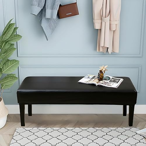 FZKun Housse de banc de salle à manger en cuir synthétique, extensible, imperméable, rembourrée, résistante aux taches et aux déversements, pour banc de salle à manger à coucher et cuisine (150 x 40 x - Nail Gallerys