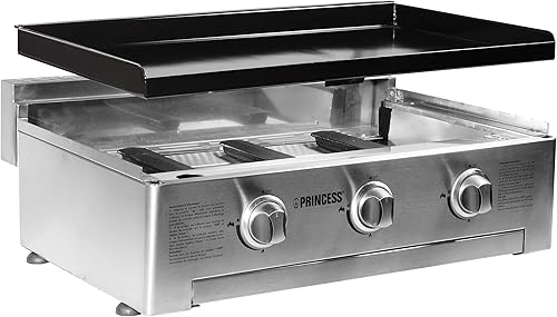 Brixton Plancha 3 feux Inox - Plaque en fonte émaillé 72 x 41.6 cm - 01.105053.02.001 - Nail Gallerys