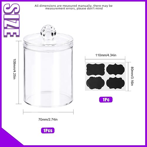 Swpeet Set de 7 pièces, 3 paquets de distributeur de pince à boules de coton, coton - tige, coton rond pad 10 OZ transparent en plastique Pharmacy pot housse pour salle de bain rangement, rangement - Nail Gallerys