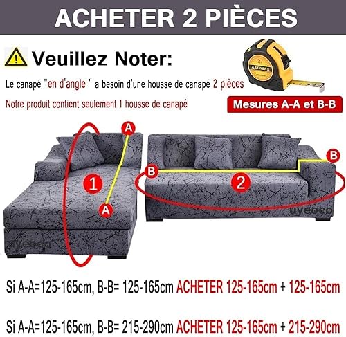 Housse de canapé d'angle Extensible 3 4 Places avec Accoudoirs Couverture de Canapé, Le Revêtement de Canapé d'angle en Forme de L Doit en Acheter Deux (Color : H, Size : 170-210cm) - Nail Gallerys