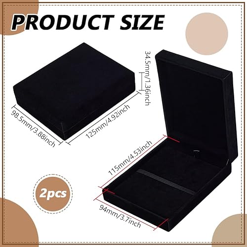 FINGERINSPIRE 2Pcs Boîte de Rangement pour Présentoir de Médailles Etui à Médailles en Velours Noir Boîte de Présentation de Prix Rectangulaire Boîtes D'Organisation pour Médaille pour Coureur Sportif - Nail Gallerys