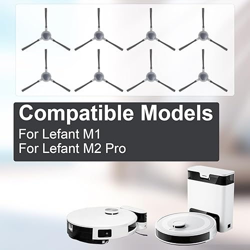 Heykewi 8 Brosses latérales pour Lefant M1 / M2 Pro Robot Aspirateur Accessoires de rechange - Nail Gallerys