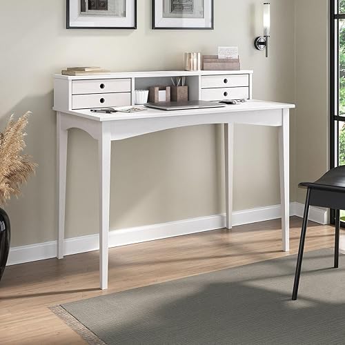 IDIMEX Bureau secrétaire Milano en pin Massif avec 4 tiroirs et 1 Niche, Bois lasuré Brun - Nail Gallerys