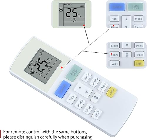 CLVIZCXOM YAW1F9 Nouvelle Télécommande de Remplacement pour Gree Montana Daitsu Hiyasu pour Yaw1f1 Yaw1f4 YAW1F9, Remplacement Climatiseur Télécommande pour la Maison - Nail Gallerys