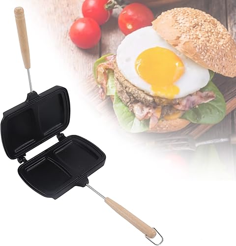 HERCHR Poêle à frire double face, poêle à crêpes antiadhésive poêle à sandwich fabricant plaque de barbecue plaque de cuisson pour grille-pain petit déjeuner omelette - Nail Gallerys