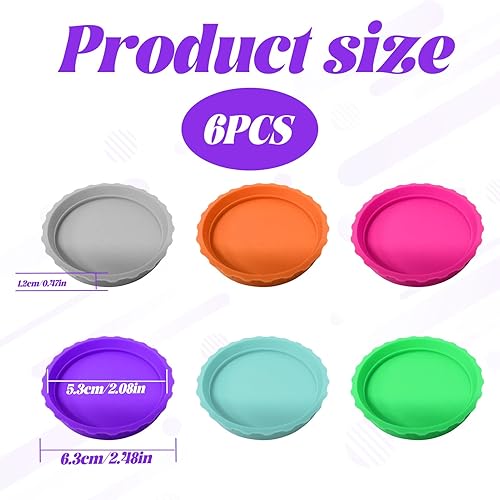 Fermeture de canette,canettes de boisson,paquet de 6,couvercles de canette de boisson en silicone,couvercles de canette,canettes de boisson,couvercles pour canettes,réutilisables (6 couleurs) - Nail Gallerys