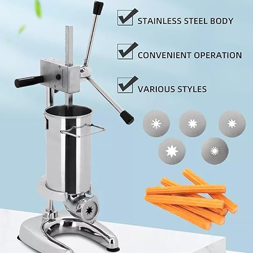 GEHPYYDS 2L 3L Vertical Spanish Churros Maker,Machine De Fabricant De Churro Manuelle,5pcs Buses,Vertical Spanish Churrera Machine,pour Les Restaurants Et Les Boulangeries,3L - Nail Gallerys
