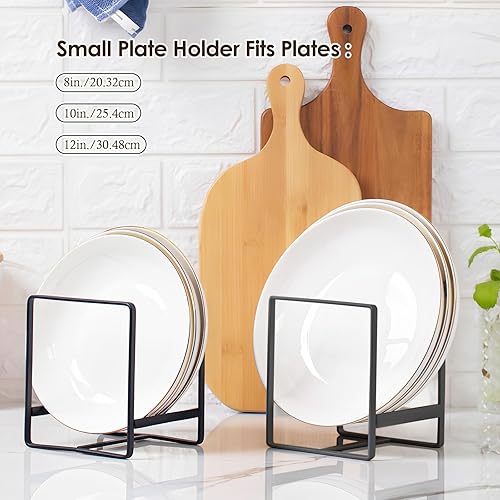 Lot de 2 étagères à assiettes / égouttoirs en métal - Organisateur d'assiettes - Multifonction - Support d'assiettes - Armoire de cuisine - Organiseur pour assiettes, planches à découper, couvercles - Nail Gallerys