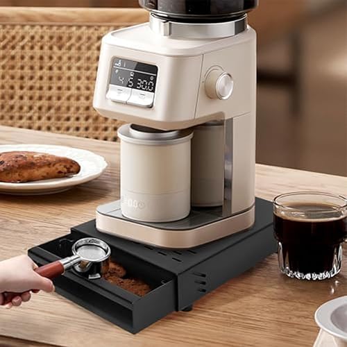 MeevrgR Coffee Knock Tiroir en acier inoxydable 35 x 25 x 9,5 cm, noir, design amovible, pour la maison, le café et le bureau - Nail Gallerys