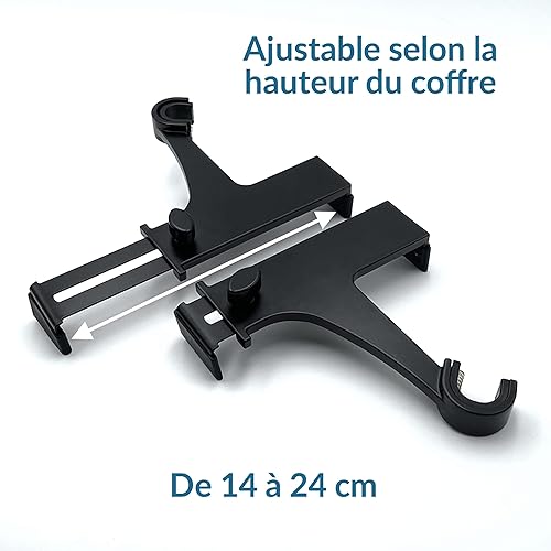 Lot de 2 Supports de Tringle à Rideaux sans Perçage ni Collage - Fixation sur Coffre de Volet Roulant Hauteur 14 à 24cm - pour Tringle à Rideaux D20-28mm - Colori Noir Mat - Qualité Française - Nail Gallerys
