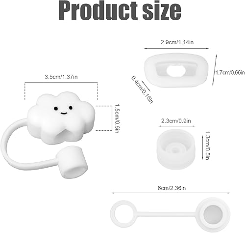 Capuchon de Couverture de Paille Cloud, Silicone Pailles Couvre, Couvercle de Paille Couvre Paille Bouchon Carré Anti-Déversement, Compatible Avec la Coupe Stanley 1,0 40 oz/30 oz - Nail Gallerys