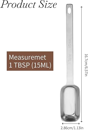 KALIONE 1 cuillère à soupe en acier inoxydable 15 ml Cuillères à mesurer individuelles rectangulaires (1 cuillère à soupe | 15 ml), 551407_2_YQSYFN9Z8 - Nail Gallerys