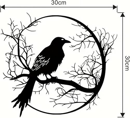 Décoration Murale Cuisine Deco Mural,Décoration Murale Noire Oiseaux et Branches Décoration Salon Moderne,Tableau Decoration Murale Métal Decoration Murale Pour Intérieur Le Couloir,30x26cm - Nail Gallerys