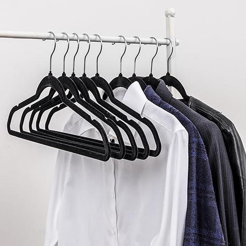Baroni Home Cintres en velours 50 pièces, cintres de 44,5 cm, gain de place avec surface antidérapante design, capacité de charge élevée, pour manteaux chemises, vêtements, crème - Nail Gallerys