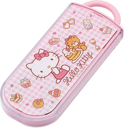 Skater TACC2AG-A Trio Set, Chopsticks, Spoon, Fork, Hello Kitty, Sweets, Sanrio, Kids, antibactérien, Made in Japan - Nail Gallerys