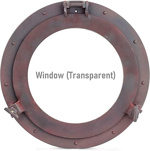 Fenêtre hublot de bateau de style rustique antique | Décoration d'intérieur de plage maritime du capitaine | Idées cadeaux de porte de marin nautique | Fenêtre à charnière entièrement fonctionnelle - Nail Gallerys