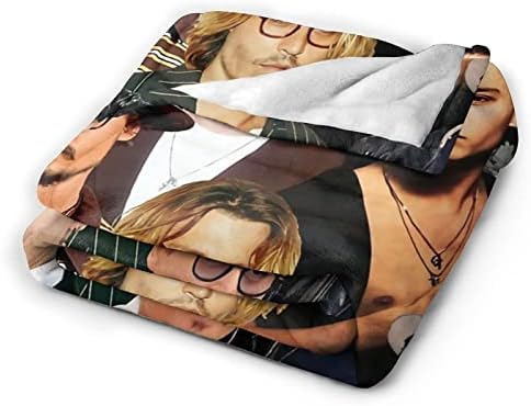 ZQBDFC Johnny Depp Couverture polaire super douce et confortable pour pique-nique, camping, plage, décoration de salon X, multicolore, 127 x 101,6 cm - Nail Gallerys