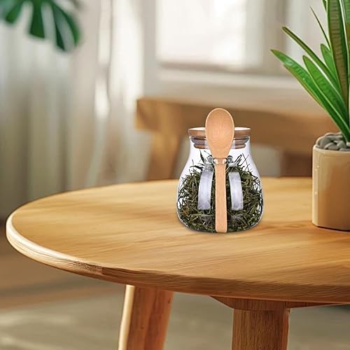 Pot de sel avec couvercle et cuillère - Sucrier avec couvercle et cuillère - Récipient en verre Vista Récipient de stockage alimentaire hermétique, récipient à sucre Verrouillage de sécurité Épices - Nail Gallerys