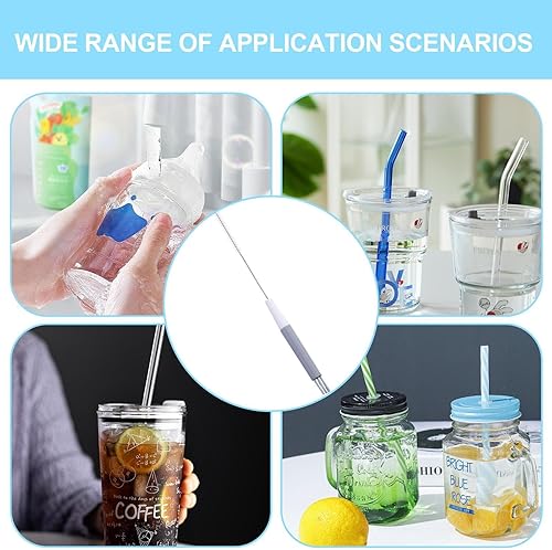 Vbnuyhim Petite brosse à bouteille, brosses à paille pour nettoyer les pailles, pas d'angles morts, nettoyeur de pipe, nettoyeur de paille – Brosses multifonctionnelles, longue brosse de nettoyage - Nail Gallerys