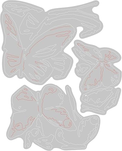 Sizzix Thinlits Die Set 3PK Brushstroke Butterflies by Tim Holtz | 665848 |Chapter 2 2022 Pinceau Papillons Chapitre, Acier Inoxydable, Multicolor, Taille Unique - Nail Gallerys