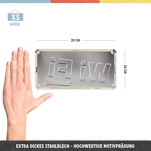 Nostalgic-Art, Plaque à Suspendre, Free Wi-FI – Panneau d'avertissement comme idée de Cadeau, en métal, Design Retro pour la décoration, 10 x 20 cm - Nail Gallerys