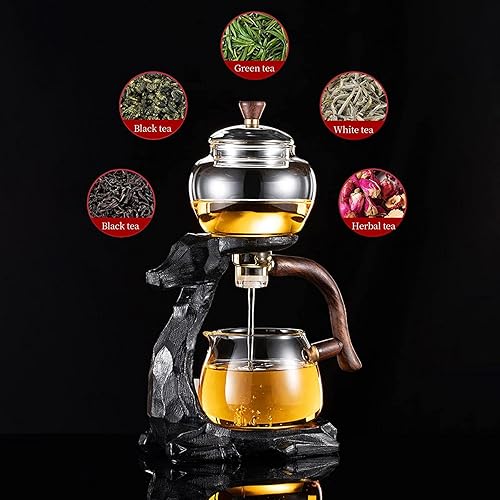 YUDIZWS Magnetique Théière en Verre avec infuseur, Semi Automatique Cerf Kungfu Drip Theiere pour service a thé,Deer tea maker - Nail Gallerys