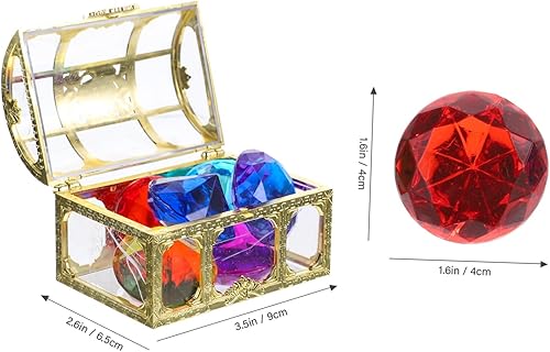 INOOMP 1 Coffret jouets de piscine fille diamants coloré baignade pierre bijou coffre au trésor pour enfants joyaux pour les enfants remplissage de vase Plastique Silver Couleur Aléatoire - Nail Gallerys