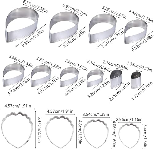 14 Pièces Emporte-Gouttes Pétales de Rose Emporte-Pièces Biscuit Plastique Fleur Emporte-Pièce Biscuit Fleur Emporte-Pièce pour Gâteau Fabrication de Pain Biscuits - Nail Gallerys