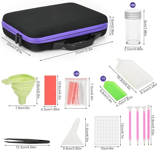 YOPEUC 60 Slots Boite Rangement Diamond Painting,Diamond Painting Accessoires Boite,Boite de Rangement Diamond Painting,Outils de Broderie Diamant pour Adultes ou Enfants - Nail Gallerys