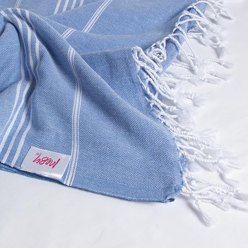 MEBY Lot de 2 Serviettes de Sauna XXL (100x200 cm). Serviette de Plage, Serviette de Bain, Serviette de hammam Turque, Serviette de Toilette. 100% Coton (Rose et Bleu) - Nail Gallerys
