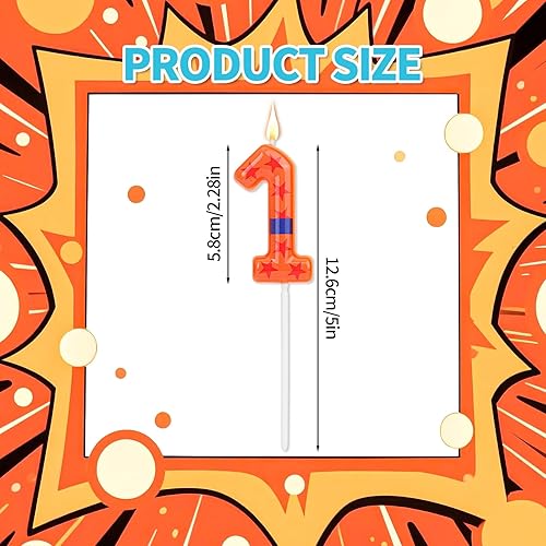SAVITA Bougie d'Anniversaire Thème Anime, Bougie Chiffre pour Gâteau avec Ceinture Orange et Bleue et Décoration de Cupcake pour Fête Dessin Animé (6) - Nail Gallerys