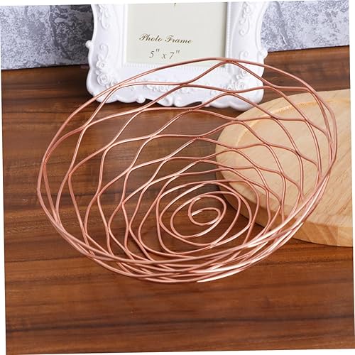 FUNOMOCYA Panier à Fruits Et Légumes Métal Rose Design Élégant Pour Cuisine Et Salle à Manger Capacité De Rangement Accessoire De Décoration Multifonctionnel - Nail Gallerys