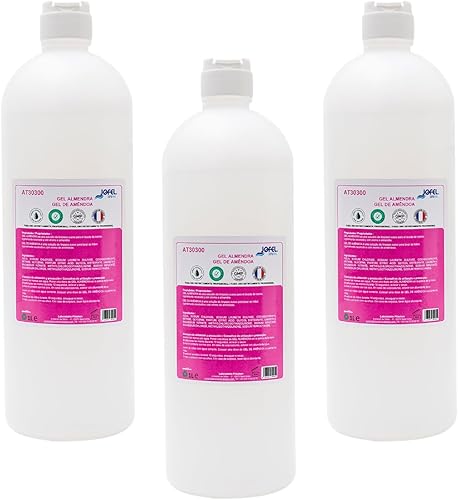 Jofel AT30370 Aitana Distributeur de Savon Blanc + 3 litres de Savon en Gel d'amande, Rechargeable d'une capacité de 0,9 Litre, Valve Anti-Corrosion et Anti-Goutte, boîtier ABS - Nail Gallerys