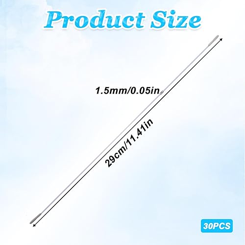 Lot de 30 cordons élastiques avec extrémités en métal - 29 cm - Blanc - Élastique barbelé - Cordon extensible rond - Pour loisirs créatifs, reliure de livres, chapeaux de fête, menu - Nail Gallerys