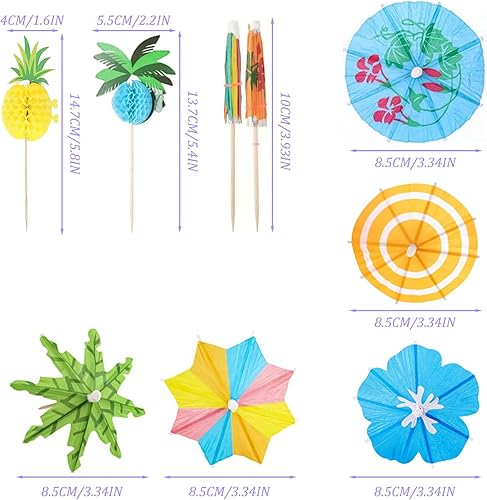 heavenlife 80 Pièces Decoration Cocktail, Papier 3D Parapluies pour Boissons à Cocktail, Parasol Boisson Réutilisable, Desserts Decoratifs Papier Parapluies pour Bar Boire Fruits Nourriture - Nail Gallerys