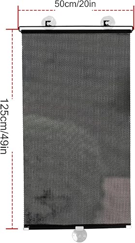 Rideau de Balcon Avec Ventouse,Store de Fenêtre à Ventouse,Stores de Rideaux Occultants Réglables,Fenêtre De Voiture Voile D Ombrage,pour Bébé Voyage Rideau,Sans Poinçon (68x125cm/27x49in,Black) - Nail Gallerys