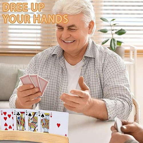 2 Pièces Porte-Cartes à Jouer en Bois, Porte Carte Enfant, 33cm Support Carte à Jouer au Design Incurvé, Mains Libres Porte Cartes à Jouer pour Enfants, Personnes âgées, Patients souffrant d'arthrite - Nail Gallerys