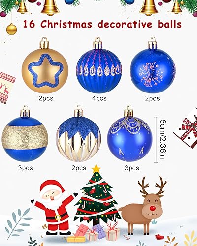 Boules de Noël,Decoration Noel,Décoration Sapin de Noel,16pcs Boule d'arbre de Noël 6cm,Suspendu au Sapin de Noël (Rouge) - Nail Gallerys