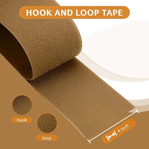 Coyote Ruban auto-agrippant en nylon non adhésif Marron 10,2 cm x 2,7 m Large fermeture à coudre Rouleau épais et solide pour sacs militaires vêtements, chaussures, sacs à dos, loisirs créatifs - Nail Gallerys