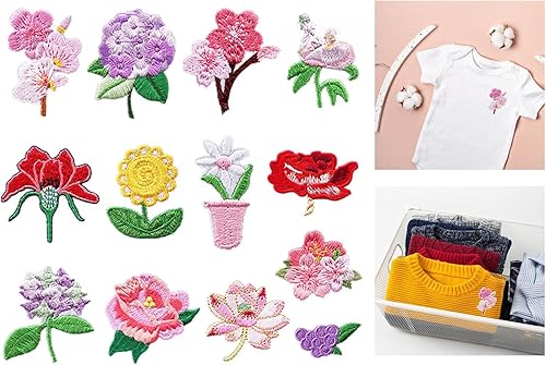 our fave Écussons brodés de réparation à coudre ou à repasser - Motif fleurs - Pour chapeaux et sacs à dos - Nail Gallerys